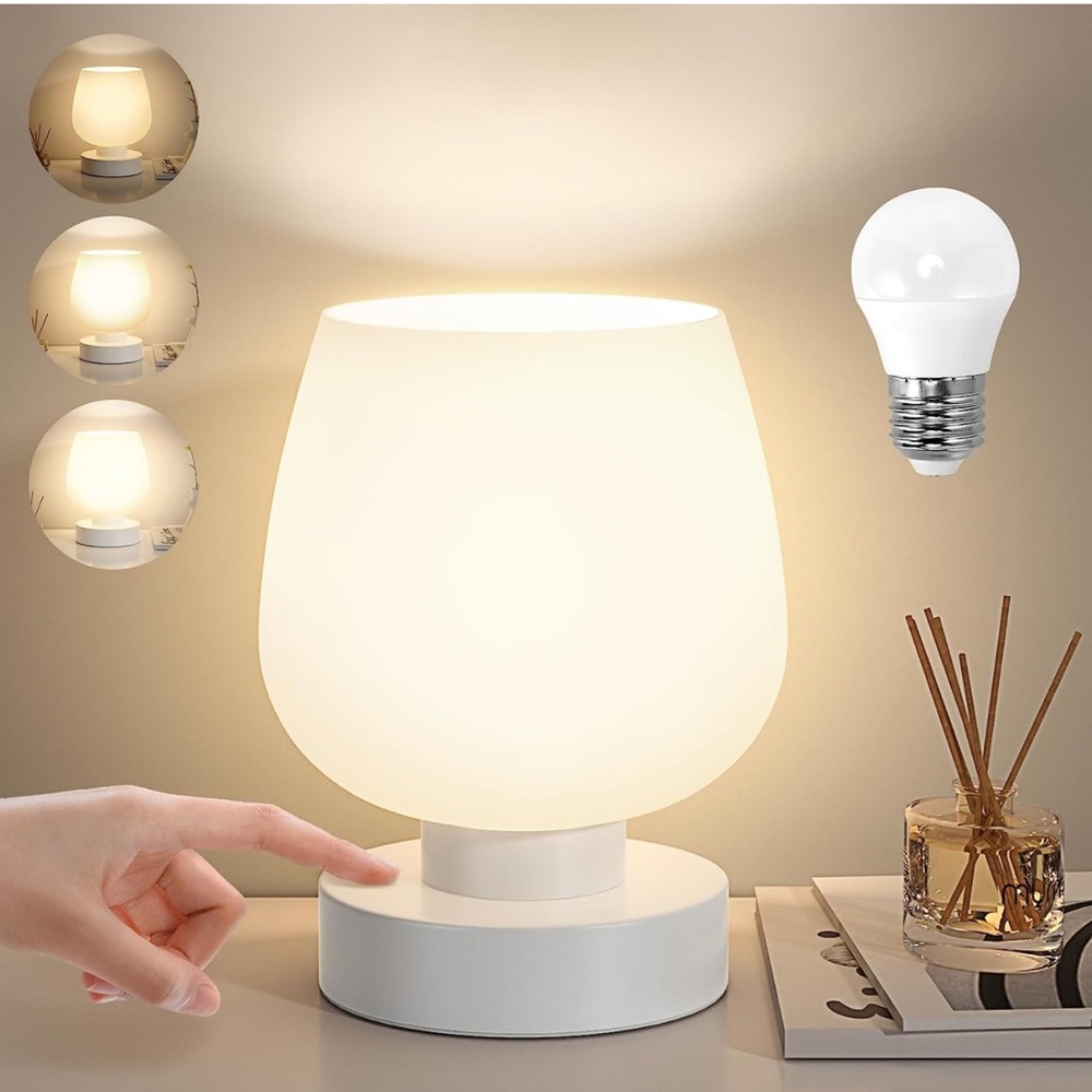 Touch Bedside Table Lamp for Bedroom Nightstand, 3 Way Dimmable Nightstand Night